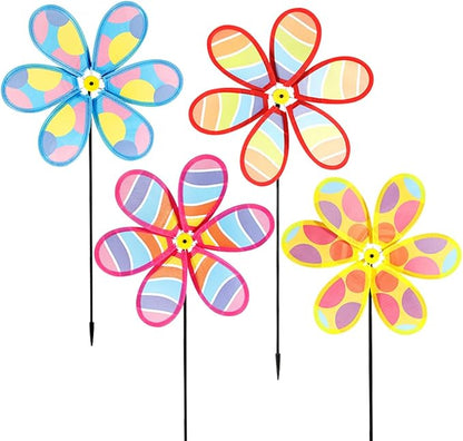 4PCS Wind Spinners for Yard and Garden, Lawn Yard Decorations Pinwheels Colorful Whirligigs Windmill Kids Toys for Outdoor Decor