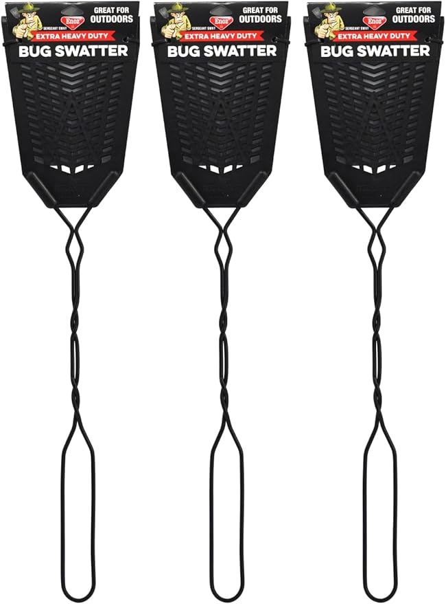 Enoz Sergeant Swat Bug Swatter - 3 Pack - Heavy Ultra Duty Manufactured Flyswatter - Environmentally Conscious, Effective, and Inexpensive Method to Control Flying Insects