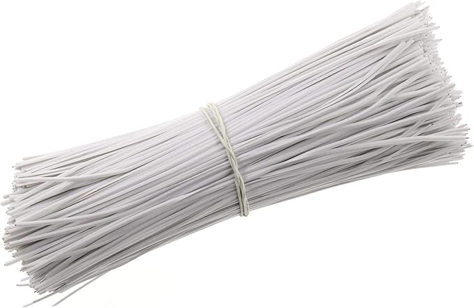 6 Inch Twist Ties,Ulifestar Cable Ties Bag Ties Plastic Coated Twist Ties 1000 Pack (White)