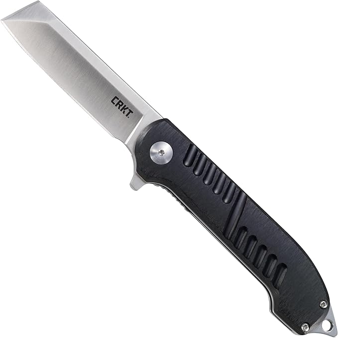 CRKT Razel GT Assisted Folding Pocket Knife: Everyday Carry, Stainless Steel Cleaver Blade with Satin Finish, Liner Lock, Black Aluminum Handle, Lanyard Hole 4031 Multi One Size
