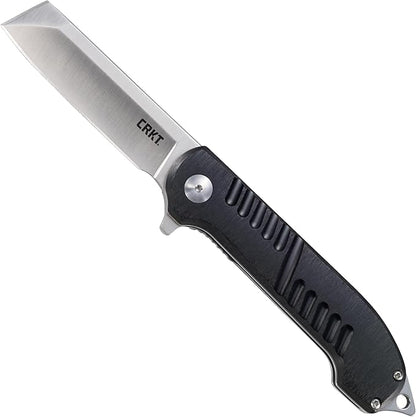 CRKT Razel GT Assisted Folding Pocket Knife: Everyday Carry, Stainless Steel Cleaver Blade with Satin Finish, Liner Lock, Black Aluminum Handle, Lanyard Hole 4031 Multi One Size