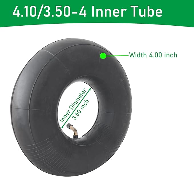 2-Pack 4.10/3.50-4 Inner Tube 4.10-4 3.50-4 Tube Bend Valve Stem for Wheelbarrows/Mowers/Hand Trucks and More