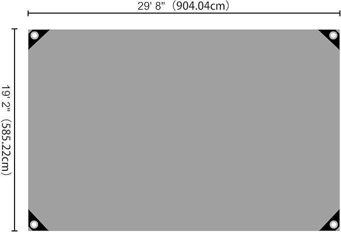 Yescom 20x30FT 14 Mil Heavy Duty Reinforced Poly Tarp Reversible Waterproof Tarpaulin Ground Sheet Cover Reversible Silver Black Tarps