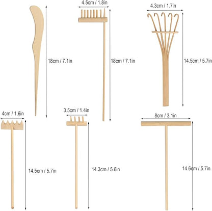 18 PCS DIY Sand Zen Garden Tools, Mini Zen Garden Rake Sets for Serenity and Spiritual Meditation, Tasteful and Elegant Zen Garden Accessories for Home Decor, and Father or Mother's Gift, by GNIEMCKIN