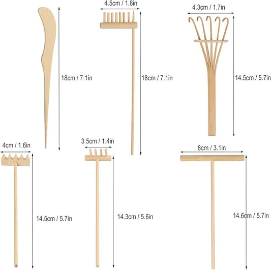 18 PCS DIY Sand Zen Garden Tools, Mini Zen Garden Rake Sets for Serenity and Spiritual Meditation, Tasteful and Elegant Zen Garden Accessories for Home Decor, and Father or Mother's Gift, by GNIEMCKIN
