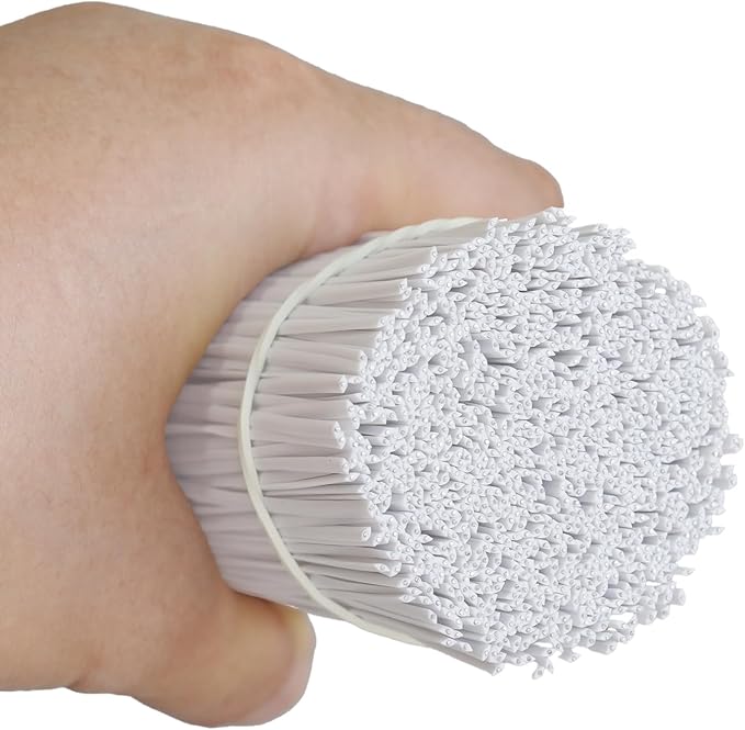 1000 pcs 8 inch White Cable Twist Ties Plastic Twist Ties with Rugged Metal Innercores Reusable Fastening Cable Cord Wire Ties