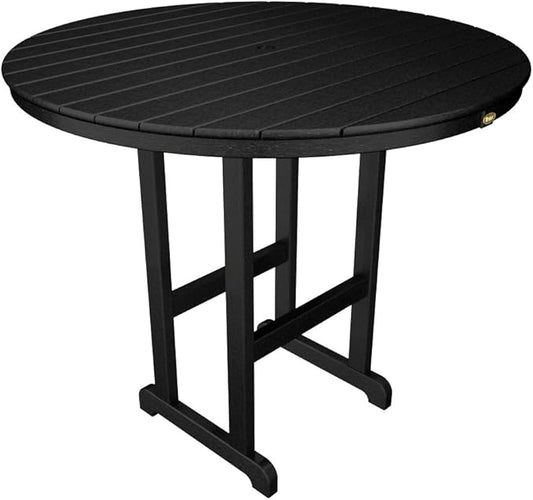 Trex Outdoor Furniture TXRBT248CB Monterey Bay Round Bar Table, 48-Inch, Charcoal Black