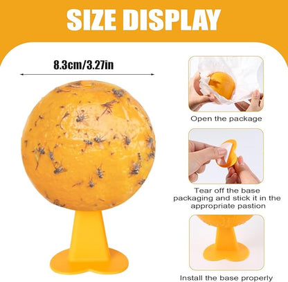 6 PCS Fly Trap Indoor Fly Sticky Ball, Hanging Fly Trap Outdoor Bug Gnat Trap Ball, Bug Catcher Ball for House Plants Kitchen Drain Yard Garden