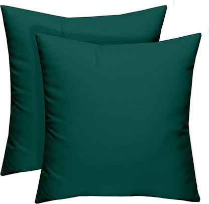 RSH DECOR: Square Throw Pillows Set of 2 | 17” x 17” | All-Weather Spun Fabric | Water and Fade-Resistant | Outdoor Accent Pillows for Patio Furniture | Peacock