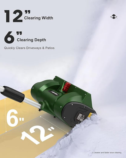 Mellif Cordless Snow Shovel, 12-Inch Brushless Snow Blower Compatible with Makita 18v Battery, Includes 4.0Ah Battery & Charger Kit, Lightweight with Adjustable Chute, Weather-Resistant