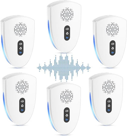 2025 Upgraded Ultrasonic Pest Control Repeller, Mouse Repellent Indoor for Spider Bug Roach Ant Fly Rat Mice Insect Deterrent, Mouse Rodent Repellent Ultrasonic Plug in, 3 Mode Switching, 6 Pack