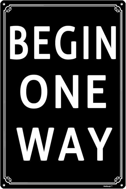 12x16" Begin One Way Parking Lot Sign - High-Intensity Grade Aluminum, Weatherproof & Fade-Resistant, Ideal for Outdoor & Indoor Use - Curbside Sign