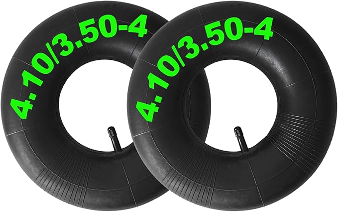 2-Pcs 4.10/3.50-4 Inner Tube 4.10-4 3.50-4 Heavy Duty Replacement Tube Straight Valve Stem for Wheelbarrows/Mowers/Hand Trucks and More