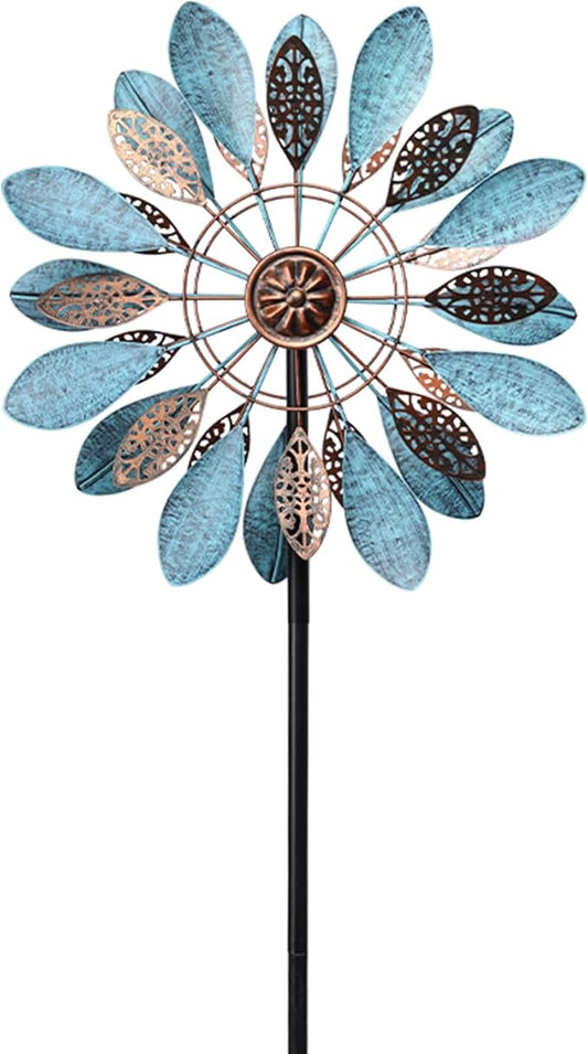 MUMTOP Wind Spinner Outdoor, 50 Inch Metal Two-Way Wind Sculptures Windmill for Yard Art, Garden Decor