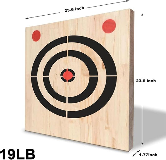 Axe Throwing Wooden Target with Handles & KnifeThrowing with Steel Chain
