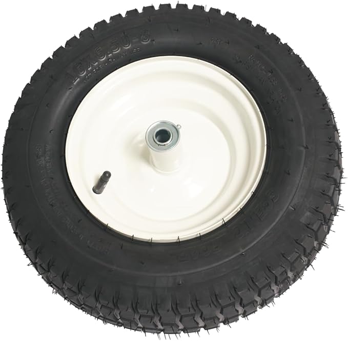 SCENIC ROAD Wheelbarrow Replacement Tire, 16" Wheel with Bearing and Grease Fitting, 4-Ply Turf Tire