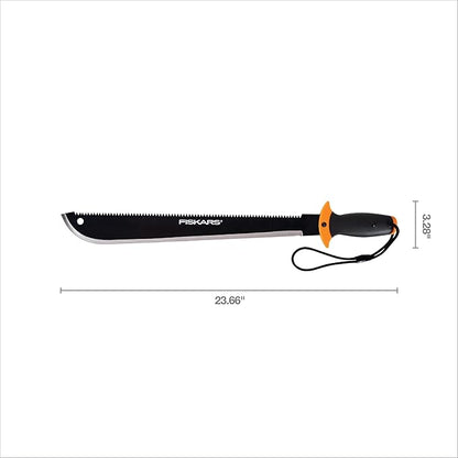 Fiskars Machete Saw, Gifts for Dad, Tempered Steel Blade and Lanyard, 18", Black