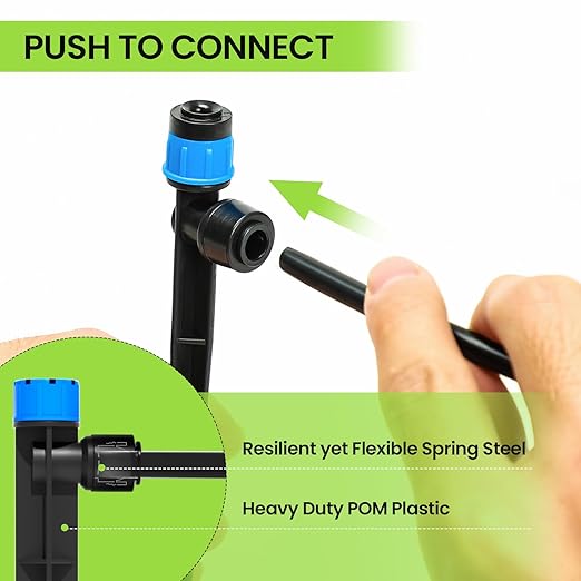 Bonviee Drip Irrigation System, 230FT Garden Watering System with Quick-to-Connect Fittings, Adjustable Drip Emitters, 1/4” & 5/16” Tubing, Drip Irrigation Kit for Raised Garden Beds, Greenhouse, Lawn
