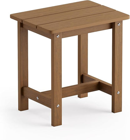 LUE BONA Outdoor Side Table, HDPS Small Adirondack End Table for Patio, Porch, Deck, Weather Resistant, Easy Maintenance, Indoor or Outdoor Use, Brown
