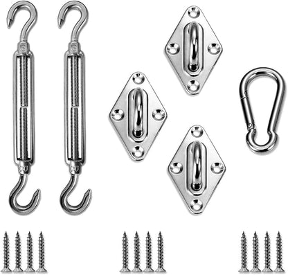 Sun Shade Sail Hardware Kit - 6 Inch Stainless Steel Sunshades Canopy Installation Kit Install Outdoor Triangle Heavy Duty Shade Sails for Deck Garden Lawn Patio