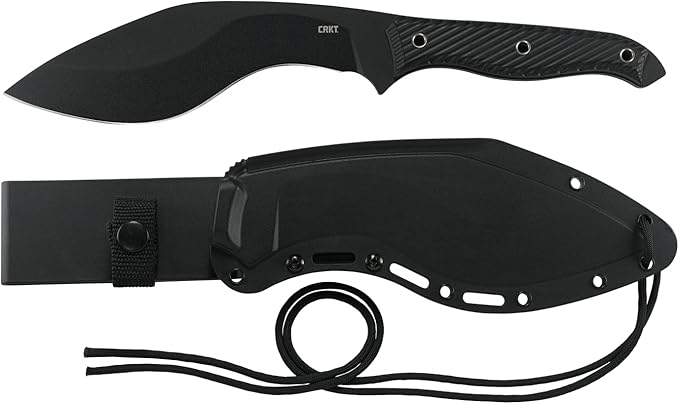 CRKT Clever Girl Kukri Compact Machete: Heavy Duty Powder Coated SK-5 Carbon Steel Blade, Textured G10 Handle with Sheath 2710