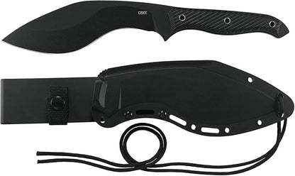 CRKT Clever Girl Kukri Compact Machete: Heavy Duty Powder Coated SK-5 Carbon Steel Blade, Textured G10 Handle with Sheath 2710