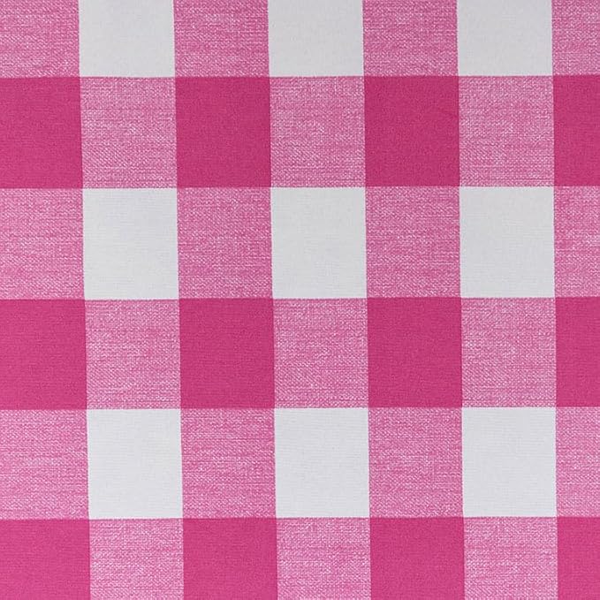 RSH DECOR Deep Seating Cushion with Pillow Back | 25” x 25.5” Seat | Water and Fade-Resistant Spun Fabric | Outdoor Chair Cushion Set for Patio Furniture | Classic Pink Buffalo Plaid