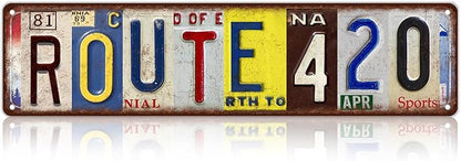 Vintage ROUTE 420 Wall Decor Street Signs Bar Garage Metal Tin Signs 16 x 4 Inches