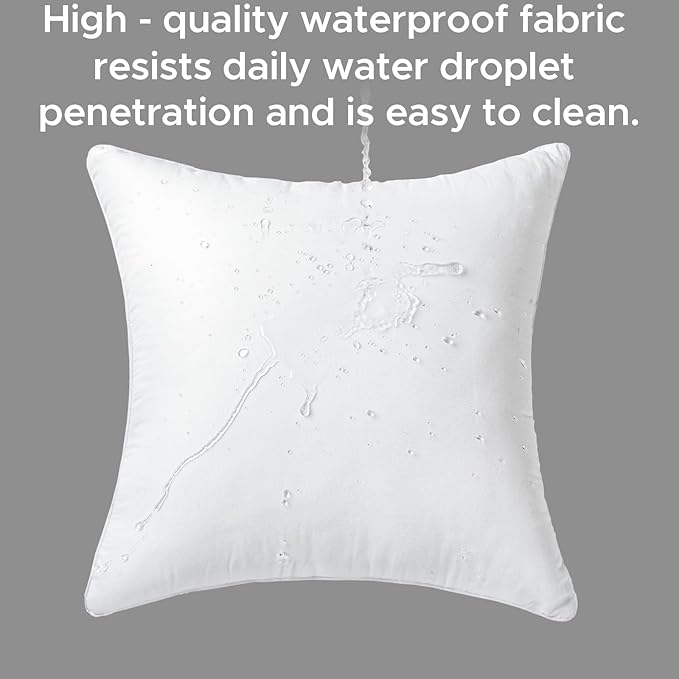 20 x 20 Outdoor Pillow Inserts Set of 2 Waterproof Square Support White Decorative Throw Pillow Inserts for Couch Sofa Beds Large Patio Furniture Cushions