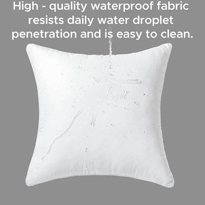 20 x 20 Outdoor Pillow Inserts Set of 2 Waterproof Square Support White Decorative Throw Pillow Inserts for Couch Sofa Beds Large Patio Furniture Cushions