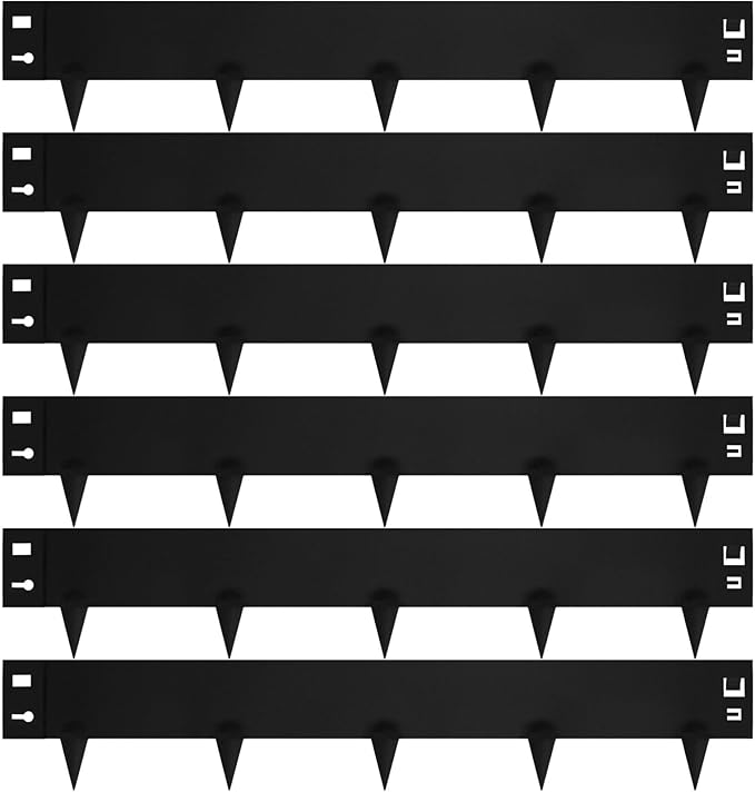 9.4 Inch Metal Landscape Edging, 6 Pack Heavy Duty Galvanized Steel Garden Edging,42 Inch Garden Edging Border for Lawn, Pathway, Yard