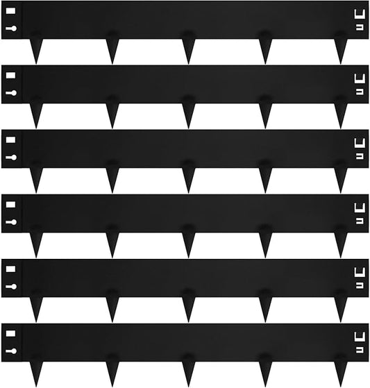 9.4 Inch Metal Landscape Edging, 6 Pack Heavy Duty Galvanized Steel Garden Edging,42 Inch Garden Edging Border for Lawn, Pathway, Yard