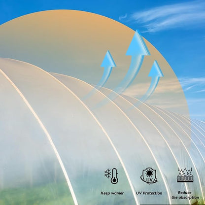 12x50 Ft Clear Greenhouse Film Plastic Sheeting, Greenhouse Polyethylene Plastic Film 6 mil Thickness Replacement Cover, UV Resistant, Plant Covers Freeze Protection for Windproof Frost& Dust Proof