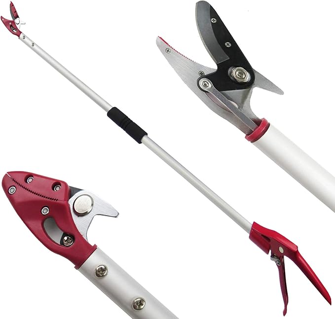 6 Feet Cut and Hold Tree Pruner, Rotation Pole Tree Trimming, Long Reach Fruit Picker, Branches Bypass Lopper