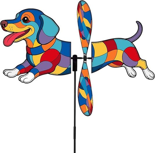 Dachshund Petite Spinner Outdoor, Dachshund Dog Wind Spinner for Yard and Garden