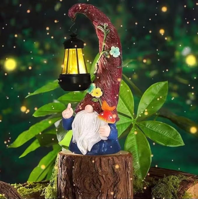 Garden Gnome Statue with Solar Light,Gnomes Decorations for Yardfor Yard, Porch Lawn, Patio – Funny Gnome Decor Gifts for Women, Mom, Grandma, Housewarming Home Decor Gifts Thanksgiving.