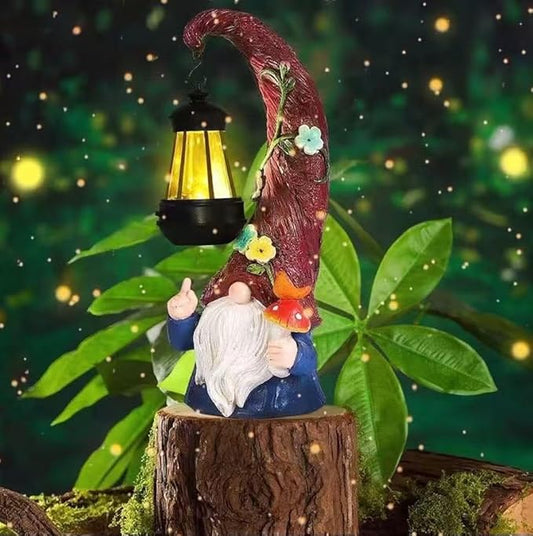 Garden Gnome Statue with Solar Light,Gnomes Decorations for Yardfor Yard, Porch Lawn, Patio – Funny Gnome Decor Gifts for Women, Mom, Grandma, Housewarming Home Decor Gifts Thanksgiving.