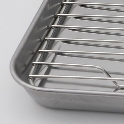 4-piece BBQ accessory set, stainless steel barbecue prep tray, portable BBQ system, 2 lidded marinade containers, suitable for outdoor grilling, easy to clean, men's BBQ gift.