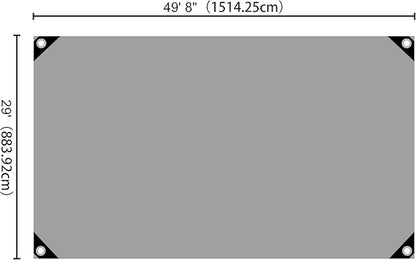Yescom 50x30ft Heavy Duty Reinforced Poly Tarp Waterproof Tarpaulin 10mil Ground Sheet Camping Tent Cover with Eyelets Reversible Silver Black Tarps