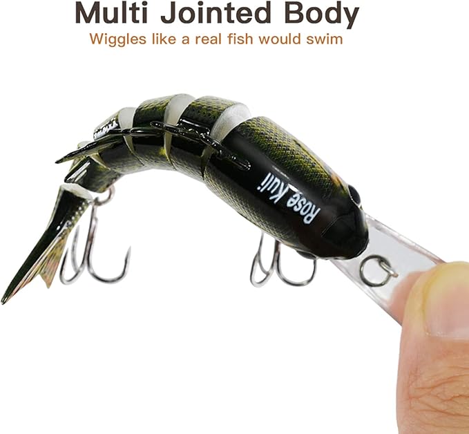 Fishing Lures for Bass Trout Topwater Multi Jointed Swimbaits Slow Sinking Bionic Swimming Lures Bass Freshwater Saltwater Bass Lifelike Fishing Lures Kit