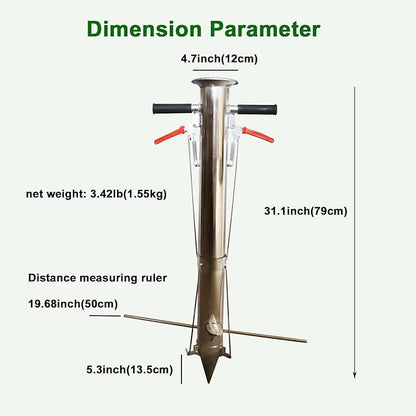 Seedling Transplanting Bulb Planter Tool Long Handle, Vegetable Young Plant Manual Plant Transplanter, Double Handle Stainless Steel Planting Garden Tools with Pedal for Garden, Greenhouse