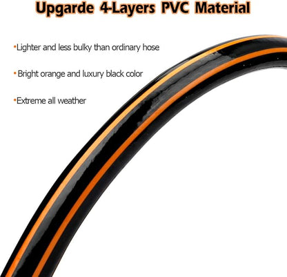 Solution4Patio Leader Short Garden Hose 5/8 in. x 10 ft. -Kink Free, No Leaking, Male/Female Fittings -Heavy Duty Durable Flexible Lightweight Water Pipe -Brass Aluminum Ends for Household & Yard Use