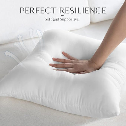 Ashler 16 x 16 Outdoor Pillow Inserts Set of 4 Water Resistant Throw Pillow Inserts Hypoallergenic Pillow Insert for Patio, Bench, Garden, Indoor Outdoor Decorative