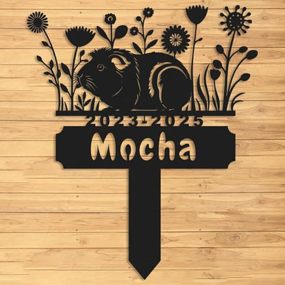 Personalized Guinea Pig Memorial Stake,Pet Plaque Guinea Pig Lover,Metal Guinea Pig Grave Marker,Remembrance Stake,Outdoor Garden Yard Sign guinea pig 16inch