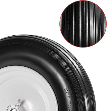 14.5" Wheelbarrow Tires Fits 3.50/2.50-8, 4.00-6, 4.00-8, 4.80/4.00-8 Flat Free Tire with 3" - 6" Centered Hub, 3/4" or 5/8" Bushing, Universal Replacement Wheelbarrow Wheels, 1 Pack