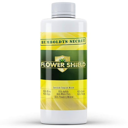 Humboldts Secret Flower Shield | Insecticide, Pesticide, Miticide, Fungicide | Bug Spray for Plants | Spider Mite & Powdery Mildew Control | Indoor & Outdoor | Houseplant & Garden | 8 Ounce