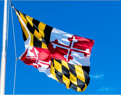 AMZFLAG Double Sided Maryland State Flag 3x5 ft Outdoor Heavy Duty State of Maryland Flag Vivid Color MD Flags with 2 Brass Grommets Thick Material