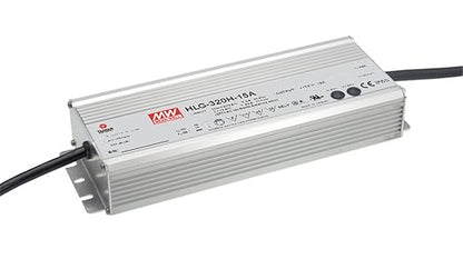 MEAN WELL HLG-320H-42B Switching LED Driver Power Supply, Current Adjustable by Output Cable, 42 Volt, 7650 mA, 321 Watt