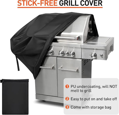 Arcedo BBQ Cover 52 Inch, Grill Cover for Outdoor Grill, Waterproof and Fade Resistant Outdoor Barbecue Gas Grill Cover, All Weather Protection, Fits Weber, Char Broil, Nexgrill and and More Grills