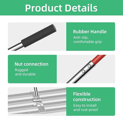Lawn Leveling Rake 30"x10", Heavy-Duty Stainless Steel Yard Leveling Rake, Professional Soil Leveling Tool for Pastures, Golf Lawns, Gardens, Yards (Silver)